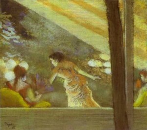 Oil degas,edgar Painting - At the Cafe des Ambassadeurs. 1885 by Degas,Edgar