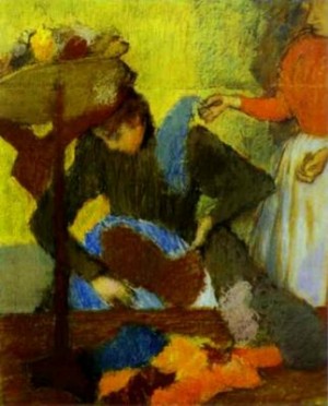 Oil the Painting - At the Milliner's. c.1898 by Degas,Edgar