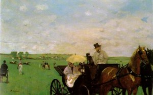 Oil the Painting - Aux courses en province (At the Races in the Country) by Degas,Edgar