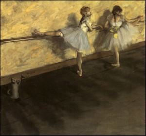  Photograph - Dancers Practicing at the Barre 1876-77 by Degas,Edgar