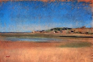 Oil degas,edgar Painting - Houses by the Seaside 1869 by Degas,Edgar