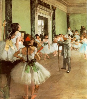Oil degas,edgar Painting - La Classe De Danse (The Dance Class)    c. 1873-75 by Degas,Edgar