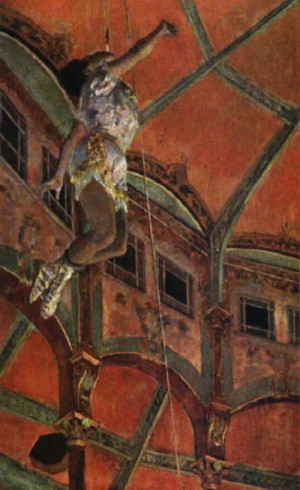 Oil degas,edgar Painting - Miss Lala at the Cirque Fernando    1879 by Degas,Edgar