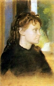 Oil degas,edgar Painting - Mme Theodore Gobillard nee Yves Morisot 1869 by Degas,Edgar