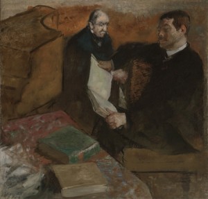 Oil degas,edgar Painting - Pagans and Degas's Father,1895 by Degas,Edgar