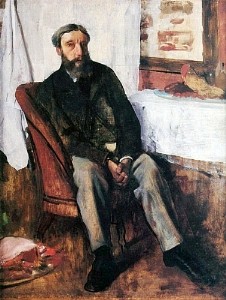 Oil degas,edgar Painting - Portrait of a Man 1866 by Degas,Edgar
