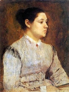 Oil woman Painting - Portrait of a Young Woman 1864-65 by Degas,Edgar