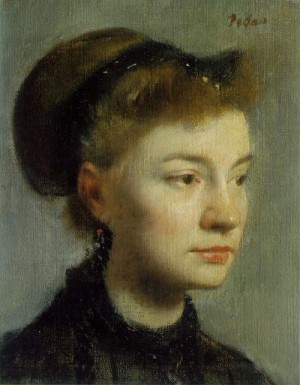 Oil woman Painting - Portrait of a Young Woman 1867 by Degas,Edgar