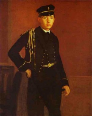 Oil portrait Painting - Portrait of Achille de Gas in the Uniform of a Cadet. 1856-1857 by Degas,Edgar