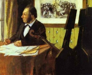 Oil portrait Painting - Portrait of Louis-Marie Pilet, Violoncellist in the Orchestra of the Opera. 1868-69 by Degas,Edgar