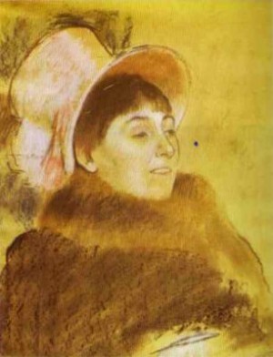Oil portrait Painting - Portrait of Madame Dietz-Monnim. 1879 by Degas,Edgar