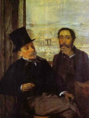  Photograph - Portrait of Monsieur and Madame Edmondo Morbilli. c.1865 by Degas,Edgar
