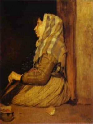 Oil woman Painting - Roman Beggar Woman by Degas,Edgar