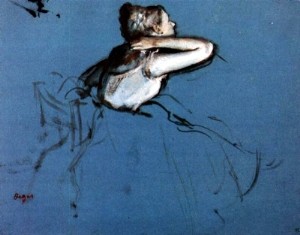 Oil degas,edgar Painting - Seated Dancer in Profile 1873 by Degas,Edgar