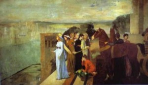 Oil building Painting - Semiramis Building Babylon. 1861 by Degas,Edgar