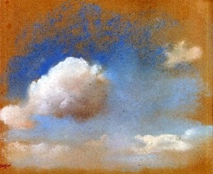 Oil degas,edgar Painting - Sky Study 1869 by Degas,Edgar