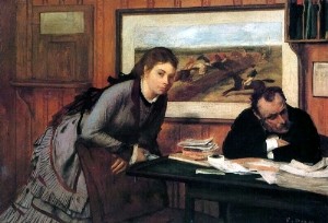 Oil degas,edgar Painting - Sulking 1869 by Degas,Edgar