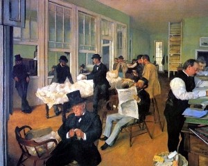 Oil degas,edgar Painting - The Cotton Exchange in New Orleans 1873 by Degas,Edgar