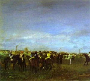 Oil degas,edgar Painting - The Races. Before the Start. 1873 by Degas,Edgar