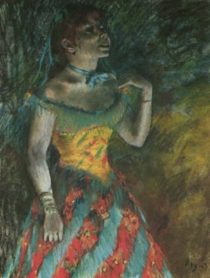 Oil green Painting - The Singer in Green by Degas,Edgar