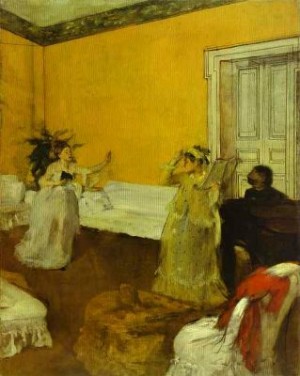 Oil degas,edgar Painting - The Song Rehearsal by Degas,Edgar