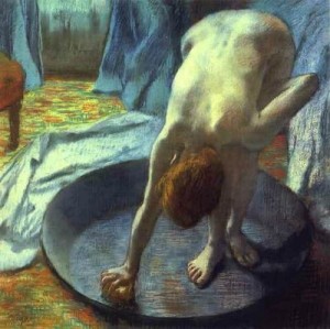 Oil the Painting - The Tub. 1885-86 by Degas,Edgar