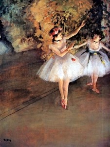 Oil degas,edgar Painting - Two Dancers on Stage 1874 by Degas,Edgar