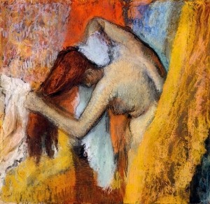 Oil degas,edgar Painting - Woman at Her Toilette 1900-05 by Degas,Edgar