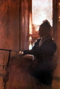 Oil woman Painting - Woman at the Window 1871 by Degas,Edgar