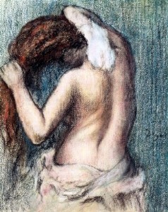 Oil woman Painting - Woman Drying Herself 1906 by Degas,Edgar