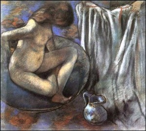 Oil woman Painting - Woman in the Tub 1884 by Degas,Edgar