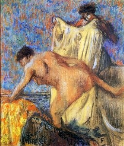 Oil woman Painting - Woman Leaving Her Bath 1900 by Degas,Edgar