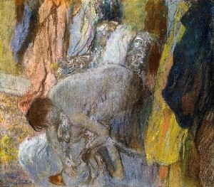 Oil woman Painting - Woman Washing Her Feet 1893 by Degas,Edgar