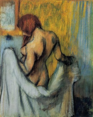 Oil woman Painting - Woman with a Towel, 1894-98 by Degas,Edgar
