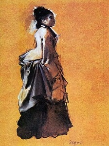 Oil woman Painting - Young Woman in Street Dress 1872 by Degas,Edgar