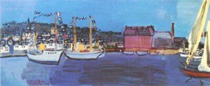 Oil dufy,rauol Painting - 14th of July in Deauville, 1933 by Dufy,Rauol