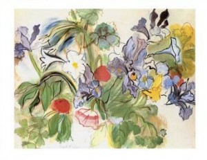 Oil dufy,rauol Painting - Coquelicots et Iris 2 by Dufy,Rauol