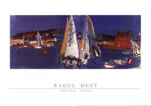Oil dufy,rauol Painting - Drying Sails by Dufy,Rauol