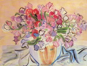 Oil dufy,rauol Painting - Flowers by Dufy,Rauol