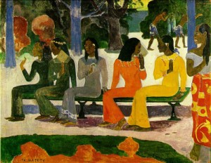 Oil gauguin,paul Painting - Market Day  1892 by Gauguin,Paul