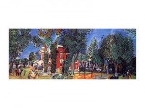 Oil dufy,rauol Painting - Paddock at Deauville by Dufy,Rauol