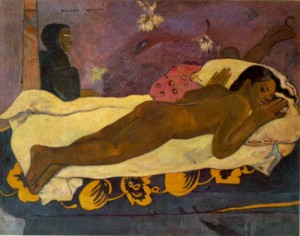 Oil gauguin,paul Painting - Spirit of the Dead Watching   1892 by Gauguin,Paul