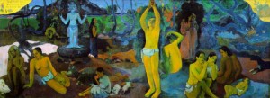 Oil gauguin,paul Painting - Where Do We Come From  What Are We  Where Are We Going  1897 by Gauguin,Paul