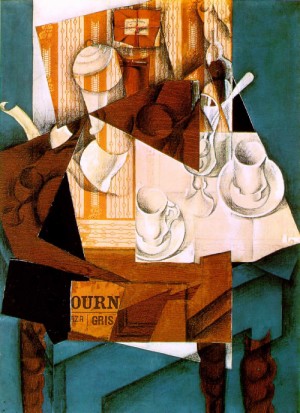 Oil gris juan Painting - Breakfast  1914 by Gris Juan