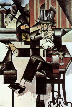 Oil gris juan Painting - Man in the Cafe    1912 by Gris Juan