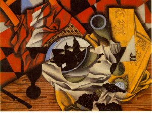  Photograph - Pears and Grapes on a Table by Gris Juan