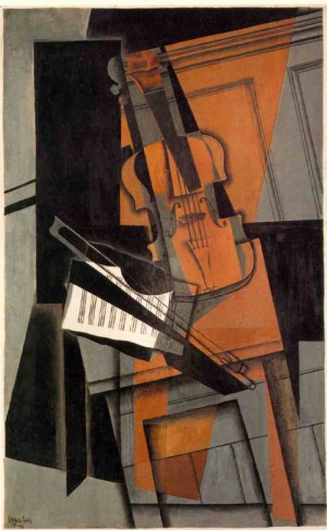 Oil gris juan Painting - The Violin by Gris Juan