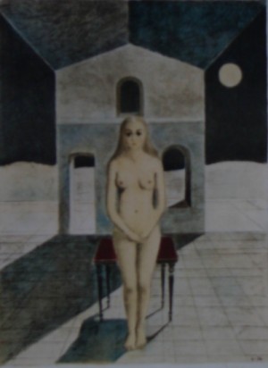 Oil Painting - The Clairvoyant by Delvaux, Paul