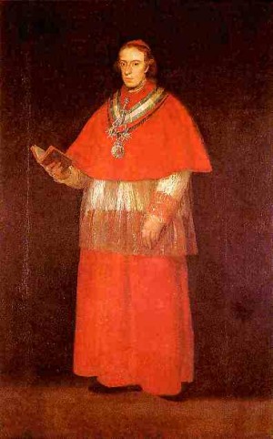 Oil goya francisco Painting - Cardinal Luis Maria de Borbón y Vallabriga. 1800 by Goya Francisco