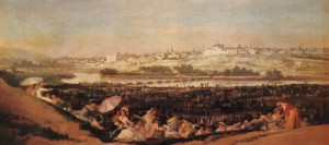 Oil goya francisco Painting - Festival at the Meadow of San Isadore, 1788 by Goya Francisco